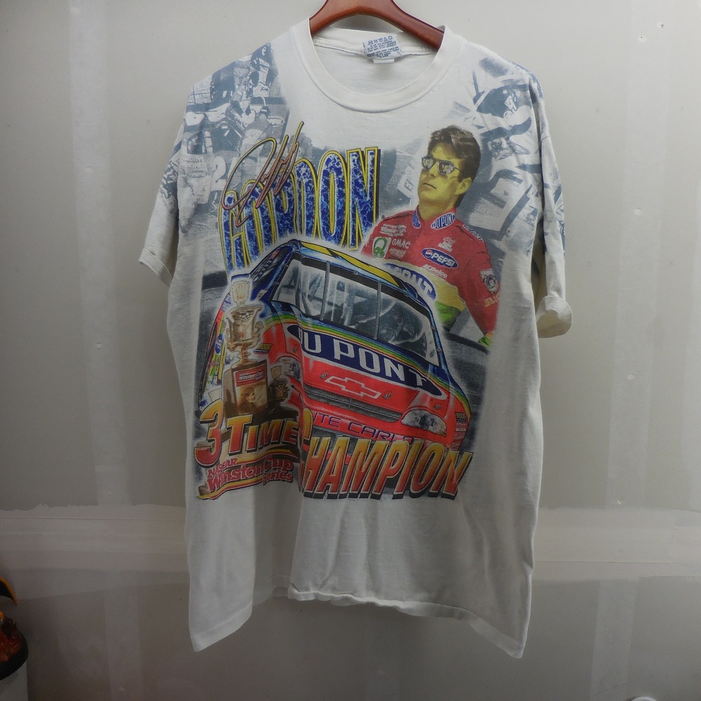 Vintage Jeff Gordon NASCAR T Shirt Chase Authentics 2XL 90s All Over Print 2731